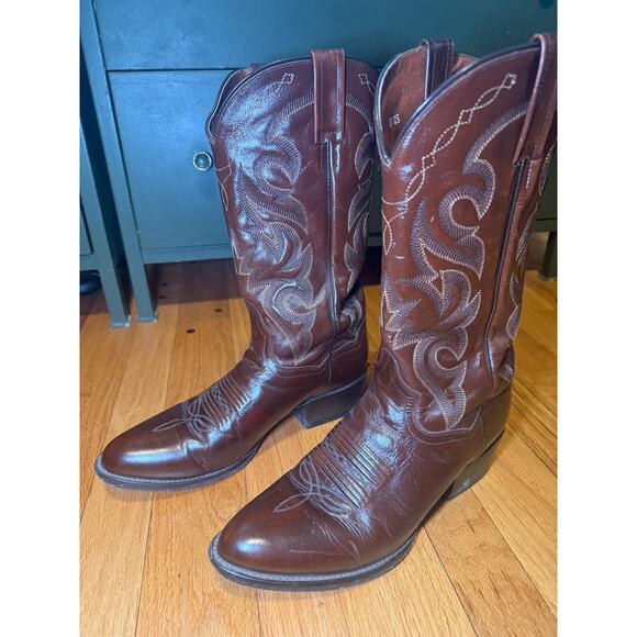 Dan Post Men's Sz 9D Brown Leather Cowboy Western Ranch Pull On Boots - Picture 3 of 11